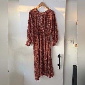 BB Dakota Rust and Black Long Sleeve Dress